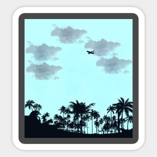 Cloudy palm beach Sticker